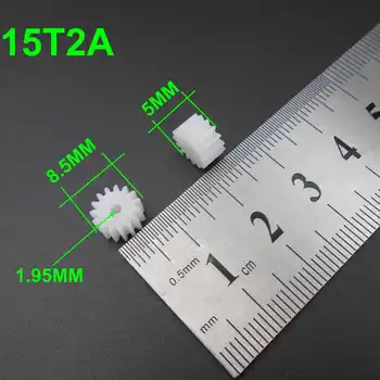 1000 бр./лот 0,5 М 15 Зъбите Пластмасова Цилиндрична Скоростна 152A 15T2A Скоростна 0,5 Модул на Отвора Отвор 2 мм 1,95 ММ САМ Аксесоари H 5 мм x 2.5.8.5 мм