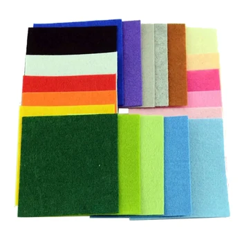 19-цветен нетканая филцови тъкани с дебелина 1 мм, Полиестерен плат за домашен интериор, комплект за шиене на кукли, куфар, подаръчни пакети