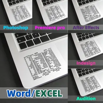4 бр. Здрава стикер с комбинация от клавиши PS /PR /AI / ID /LR /AU, декорации за лаптоп Excel / Word, Помощен Прозрачен
