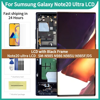 LCD екран AMOLED на Samsung Galaxy Note 20 ultra, sm-n985, n985f, n986, сензорен дисплей, дигитайзер в събирането на