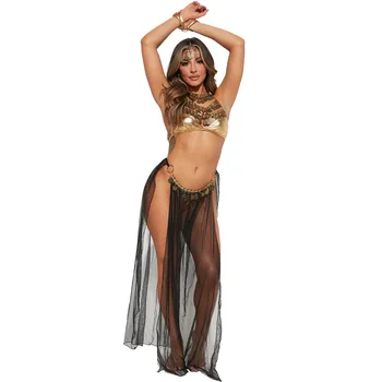 S-L Сексуално Египетското бельо Cleopatra Забавни, Европейското и Американското Дълга рокля за танц на корема с пайети, Предаде Арабското обличам за сън