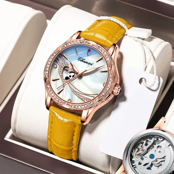 Sdotter Нови Дамски Автоматични Механични часовници CHENXI, 6 Модерни Цветове, Дизайн на циферблата във формата на сърце, Дамски Часовници, са Най-добрата Марка за Луксозни 20
