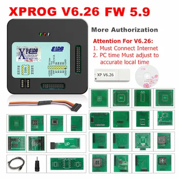 XPROG V6.50 Добавяне на нова оторизация V5.55 V5.74 V5.84 V6.12 V6.17 X-PROG M Инструмент за програмиране XPROG-M X Пълни адаптери PROG