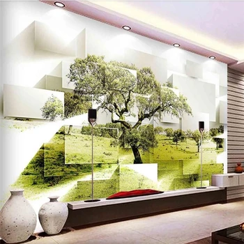 beibehang 3D абстрактен пейзаж, красива проста стена в хола, големи стенни тапети по поръчка papel de parede para quarto