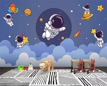 beibehang Индивидуални модерни звездното небе астронавт карикатура детска стая момче спалня фон papel de parede тапети