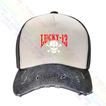 Бейзболна шапка с логото на Лъки 13Goth в стил пънк с черепа, бейзболни шапки възстановяване на предишното положение, вязаная панама