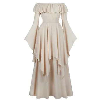 Викторианска рокля за жените, рокля с еластична талия, Средновековна винтажное рокля с открити рамене, плюс размери, в елегантна вечерна рокля, рокля за cosplay, костюм