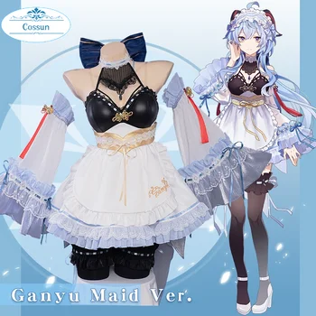 Ексклузивно разрешение за предварителна продажба продажба Ganyu Maid Ver. Cosplay-игра Genshin Impact Облекло, облекло за момичета, Секси Коледна рокля