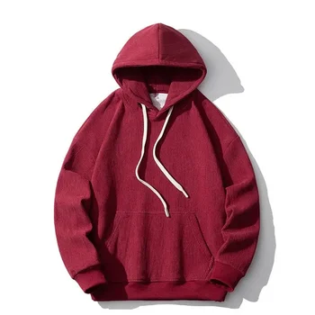Есен /Зима 2023, нов мъжки обикновен мек вълнен плат пуловер, спортен Свободен пуловер с качулка