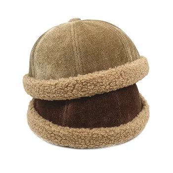 Есенно-зимна топла однотонная шапка docker от полиестер, шапка, без полета, Бини, матросская шапка на собственика на земята, мъже и жени 115