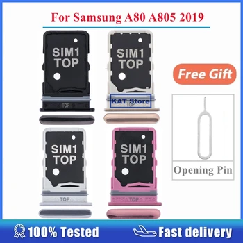 За Samsung Galaxy A80 A805 2019, слот за SIM-карти, тава за две Сим-карти с инструмент за извличане на Пин-код, Резервни части