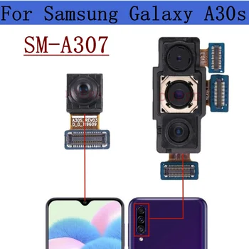 Задната част на Предна Камера За Samsung Galaxy A30s A307F A307G Оригинално Фронтално Селфи Широката Дълбочината на Обратната Страна на Резервен Модул Задната Камера