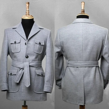 Класически памук мъжки костюм Сватбен бизнес оборудвана Едно палто на поръчка Младоженеца на Булката За официални събития Размер по индивидуална заявка