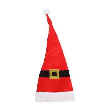Коледна шапка CHQCDarlys, Шапка на Дядо Коледа, Коледна празнична шапка за възрастни и деца, Удобни аксесоари за парти с клоун, Коледен реквизит за снимки