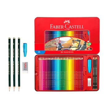Маслени моливи Faber Castell, Нетоксичен професионален набор от класически цветни моливи, комплект моливи за рисуване на скици, художествени аксесоари