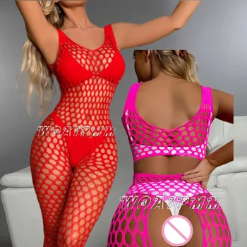 Ново дамско бельо, дамски секси риболовна мрежа, костюм за отглеждане на цялото тяло, еротично сетчатое предварително боди, дрехи за сън