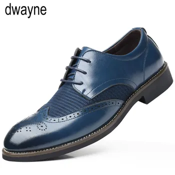 Продава летни окото пролетни кожени модела обувки, дишаща мъжки официални бизнес oxfords, Големи размери 38-48, мъжки модел обувки