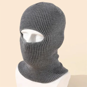Проста Балаклава, изтъркан Пуловер, Вязаная Ски маска върху цялото лице, Зимни ветрозащитная топло за врата за мъже и жени на открито