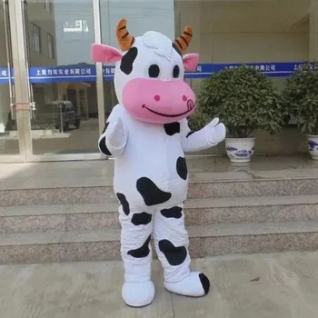Сладък костюм на талисман на крави за възрастни Cosplay Костюм характер карикатура 