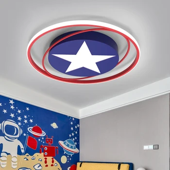 Тавана лампа за детска стая, спалня, изчистен модерен led тавана лампа, творчески мультяшные тела Captain America