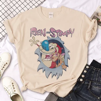 Тениска Рен And Stimpy, дамски тениски с комиксами harajuku, градинска дрехи с комиксами за момичета