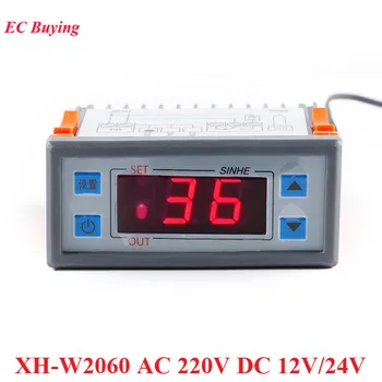Цифров Регулатор на температурата Термостат Терморегулятор инкубатор Релета LED 10A Отопление Охлаждане DC 12V 24V AC 220V XH-W2060