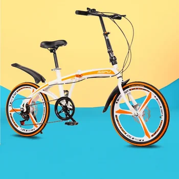 Чакъл Сгъваем велосипед с 20-инчов двухдисковым спирачка с променлива скорост за възрастни мъже, Инструменти за колоездене от сплав със спици на открито Bicicletta