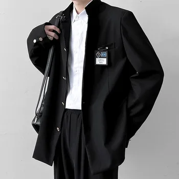 Яке за училищна униформа в японски стил, яка-часова, мъжка туника, яке, костюм DK, мъжко черно палто с табелка High Version