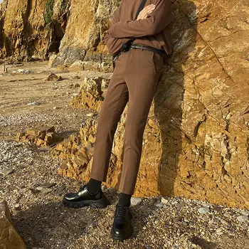 2023 Мъжки есента Всекидневен костюм панталони Панталони Мъжки однотонная облекло Оборудвана Директен Бизнес Бизнес костюм Панталони N56