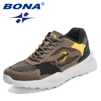 BONA 2023/ Нова Дизайнерска Ежедневни Обувки С Вентилация, Мъжки Висококачествена Мека Модни Обувки На Дебела Подметка, Мъжки Луксозни Маркови Маратонки За ходене