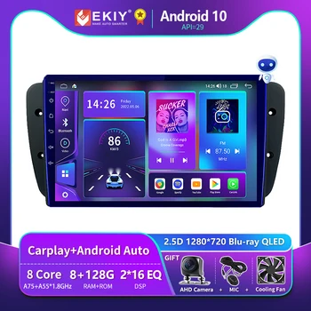 EKIY T900 QLED Android 10 За Seat Ibiza MK4 6J SportCoupe Ecomotive Cupra 2009 2010 2011 2012 2013 GPS Стерео Мултимедия DVD HU