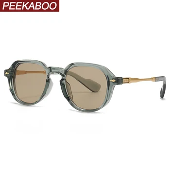 Peekaboo слънчеви очила в малка рамка в ретро стил дамски зелени кафяви кръгли слънчеви очила за мъже uv400 2024 унисекс полуметаллические горещи продажба
