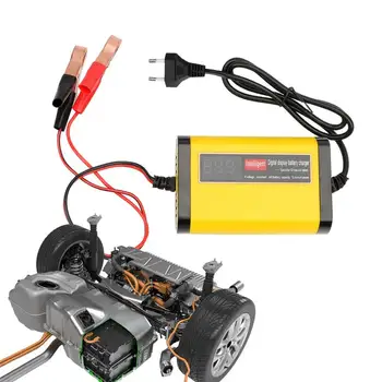 Автоматично Зарядно Устройство 12V 2A Smart Battery Charger Поплавковое Зарядно Устройство За Автомобил на Автомобил, Мотоциклет Косачки Трактор SLA ATV AGM GEL Battery