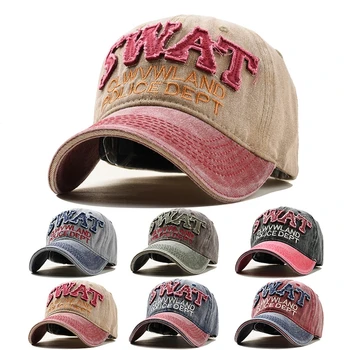 Бейзболна шапка Мъжка шапка от промит памук, лятна шапка възстановяване на предишното положение, изработени от памук, за жените, капачката на шофьор на камион е в стил хип-хоп, Градинска шапка за татко