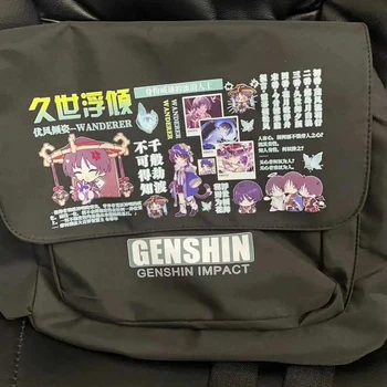 Горещи Genshin Impact Scaramouche Tighnari Nahida Найлонови Торби През Рамо Голям Капацитет Чанта През Рамо за Тялото Подрастващите Момичета