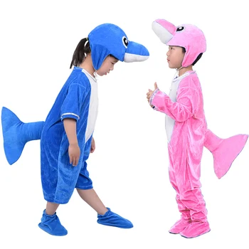 Детски cosplay на Хелоуин костюм на делфин, танцов костюм с анимационни любимци, гащеризон, карнавальная детски дрехи за момчета и момичета
