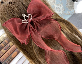Жена сладък панделка за коса Аниме Cosplay превръзка на главата Лолита Завързана цвете прическа Аксесоар за коса с ръчно изработени занаяти