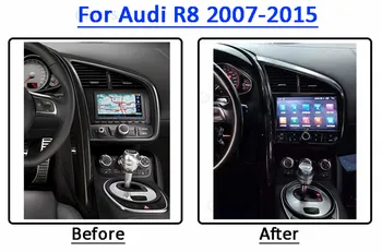 За Audi R8 2007-2015 RHD Android12 9 инча 4G + 64G Кола Стерео Радиото в автомобила Tesla Radio Player Автомобилен GPS Навигация Централен Блок Carplay