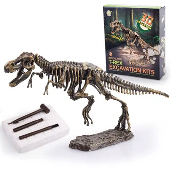 Играчки за разкопки и вкаменелости на динозаври, скелет, събрана със собствените си ръце 3D имитация на фосили на динозаври, модел, животно, играчка, подарък за рожден ден за дете