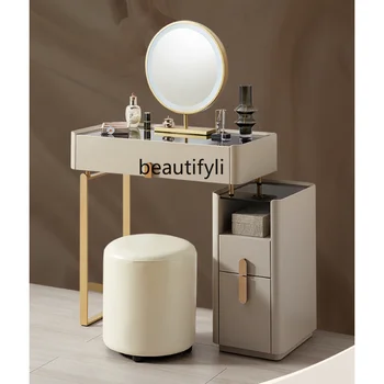 Модерен прост и лесен луксозен тоалетка с огледало за тоалетка маса, многофункционална вградена корпусна мебел за шкафа Real Me