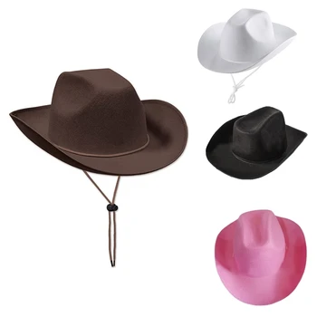 Модни аксесоари фетровая фетровая шапка с широка периферия ковбойская шапка