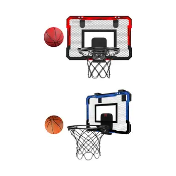 Определяне на баскетболна пръстени с помпа, баскетболни топки играчки, Баскетболно пръстен пред вратата, баскетбол обръч над вратата, мини-обръч за момчета и деца в помещението.