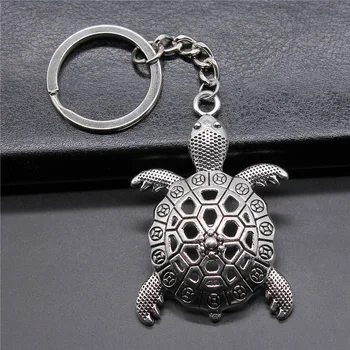 Подаръци, Сувенири за пътуване, Популярни аксесоари за Ретро метален ключодържател с образа на голяма костенурка, Висулка във формата на костенурка, Ключодържател във формата на ключодържател