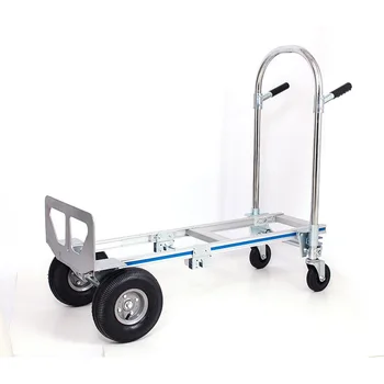 Сгъваема ръчна количка за съхранение, алуминиева Ръчна количка 2 В 1, количка за багаж на платформа на 4 колела FHT250A