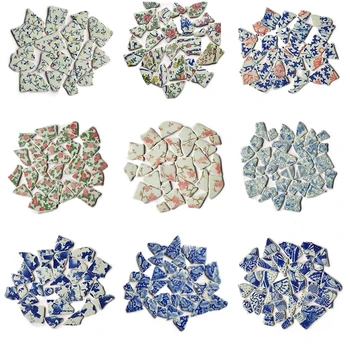 Сини и бели порцеланови изделия керамични плочки със собствените си ръце неправилна форма на фона на покритие на стените мозайка плочки керамични
