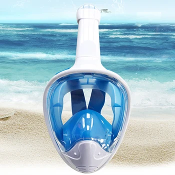 Синята маска за гмуркане за възрастни, маска за гмуркане с широк преглед, защита от замъгляване и течове