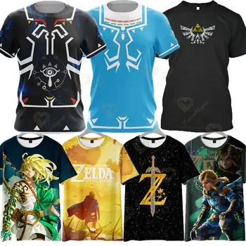 Тениска Zelda Tee Oversize Zelda Летни Памучни Тениски с графичен Дизайн Kingdom Сълзи, Мъжки и Дамски Блузи, Дрехи с къс ръкав