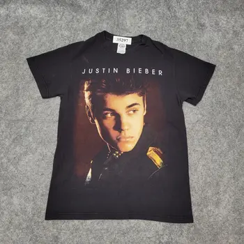 Тениска с Джъстин Бибером Small Believe Tour 2012, мърч, черна тениска с дълги ръкави