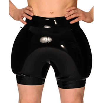 Черни надуваеми Секси латексови боксови шорти, Гумени шорти за момчета, долни Гащи, бельо, Панталони DK-0262