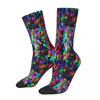 Чорапи с големи разноцветни пайети, мъжки и дамски летни чорапи с принтом